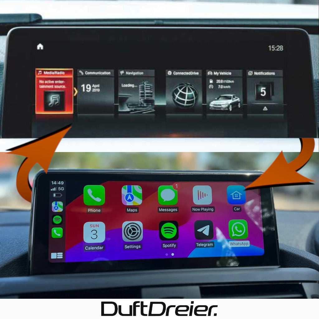 Apple Carplay & Android Auto passend für BMW 1er F20 F21 2er F22 F23 M2 F87 mit CIC NBT EVO