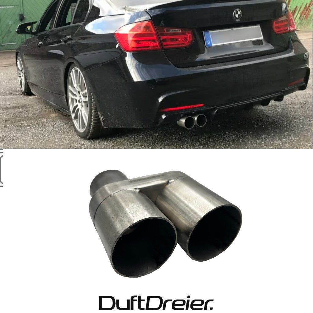 Doppelrohr look Auspuffblende passend für BMW 1er F20 F21 3er F30 F31 - DuftDreier