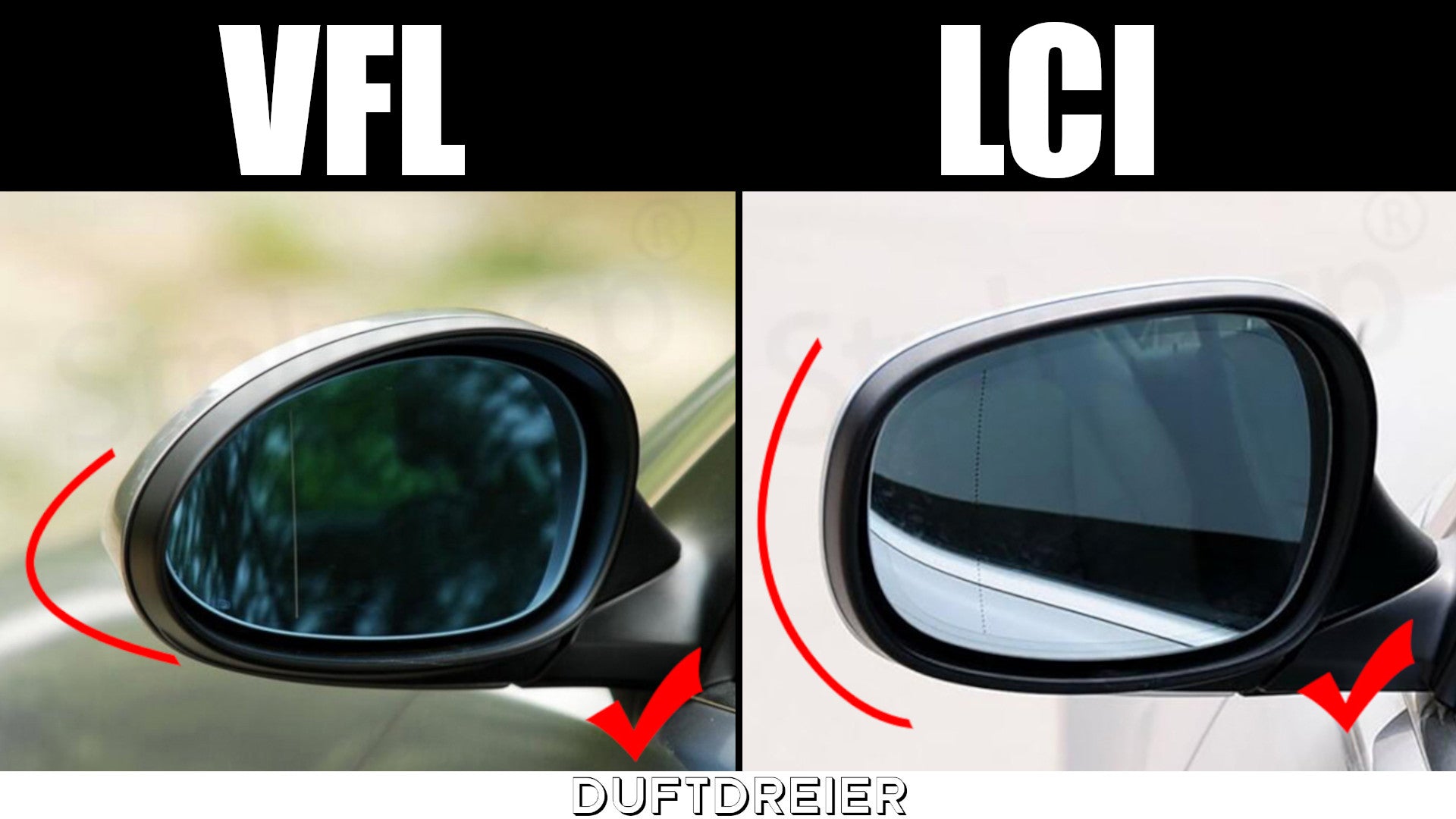 Spiegelkappen Vergleich VFL und LCI