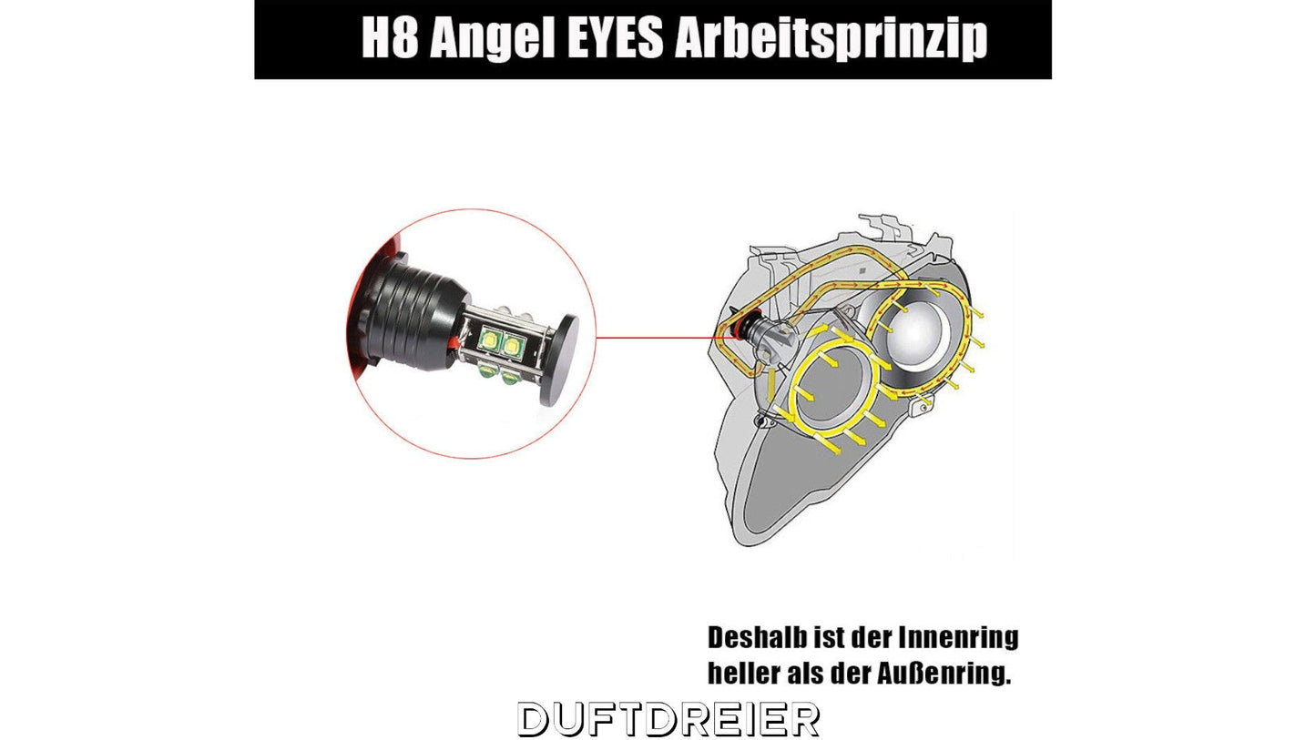 LED Angel Eyes komplette ausleuchtung