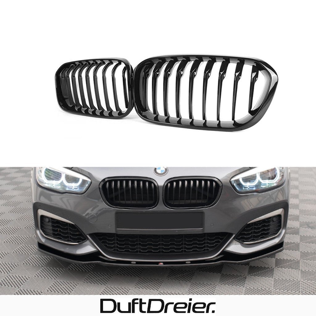 Schwarze Nieren Kühlergrill passend für BMW 1er F20 F21 - DuftDreier